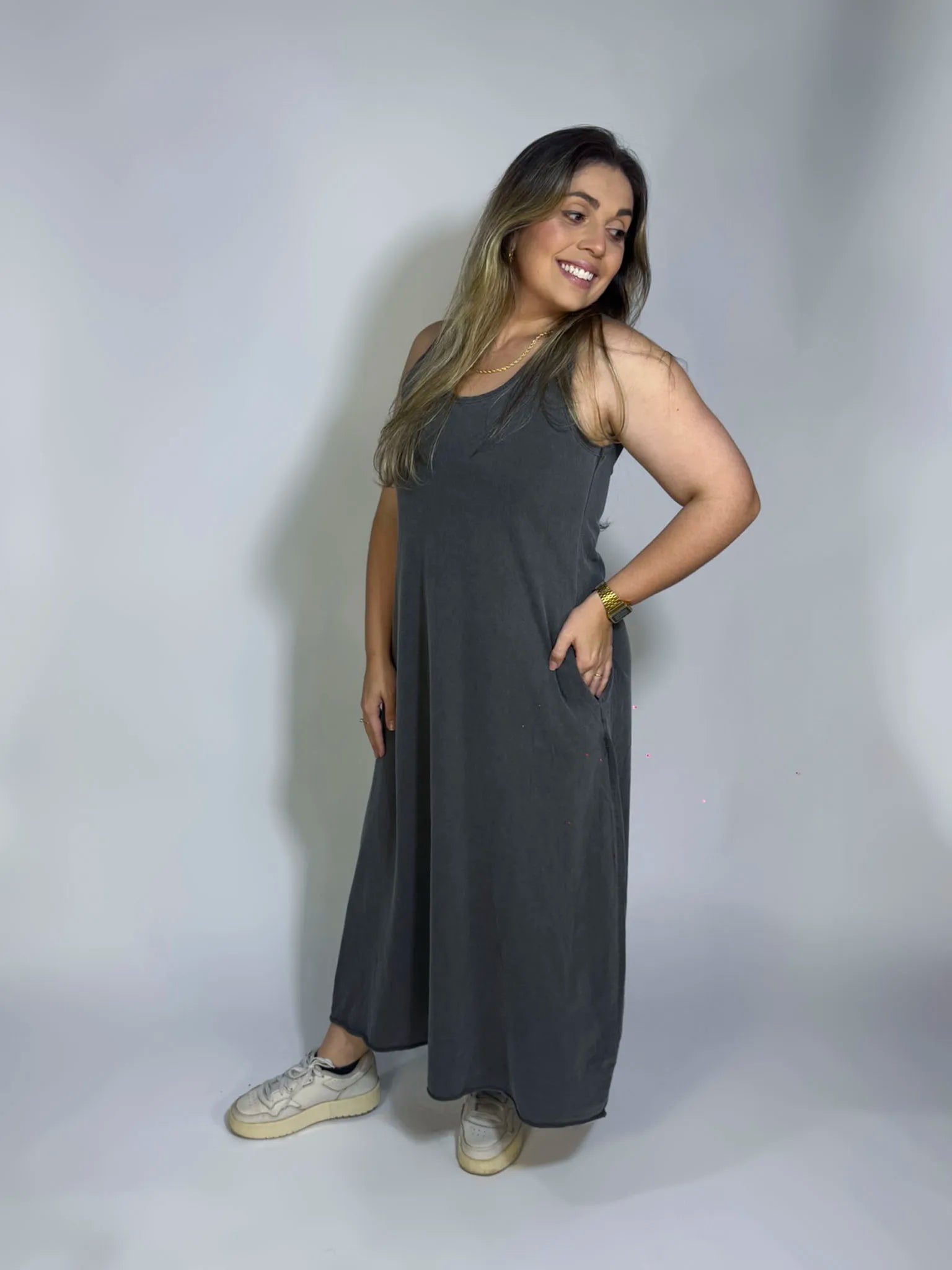 Vestido Regata Longo 100% Algodão