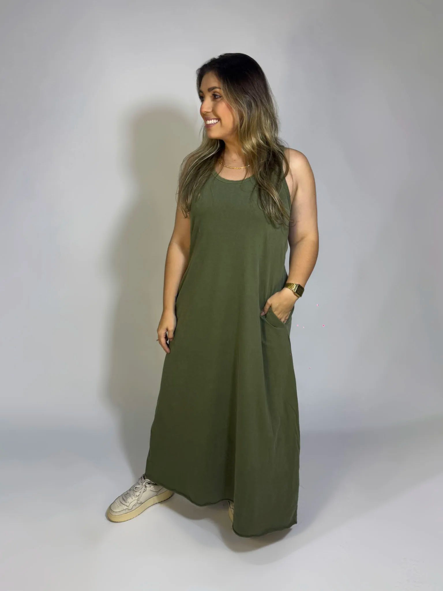 Vestido Regata Longo 100% Algodão