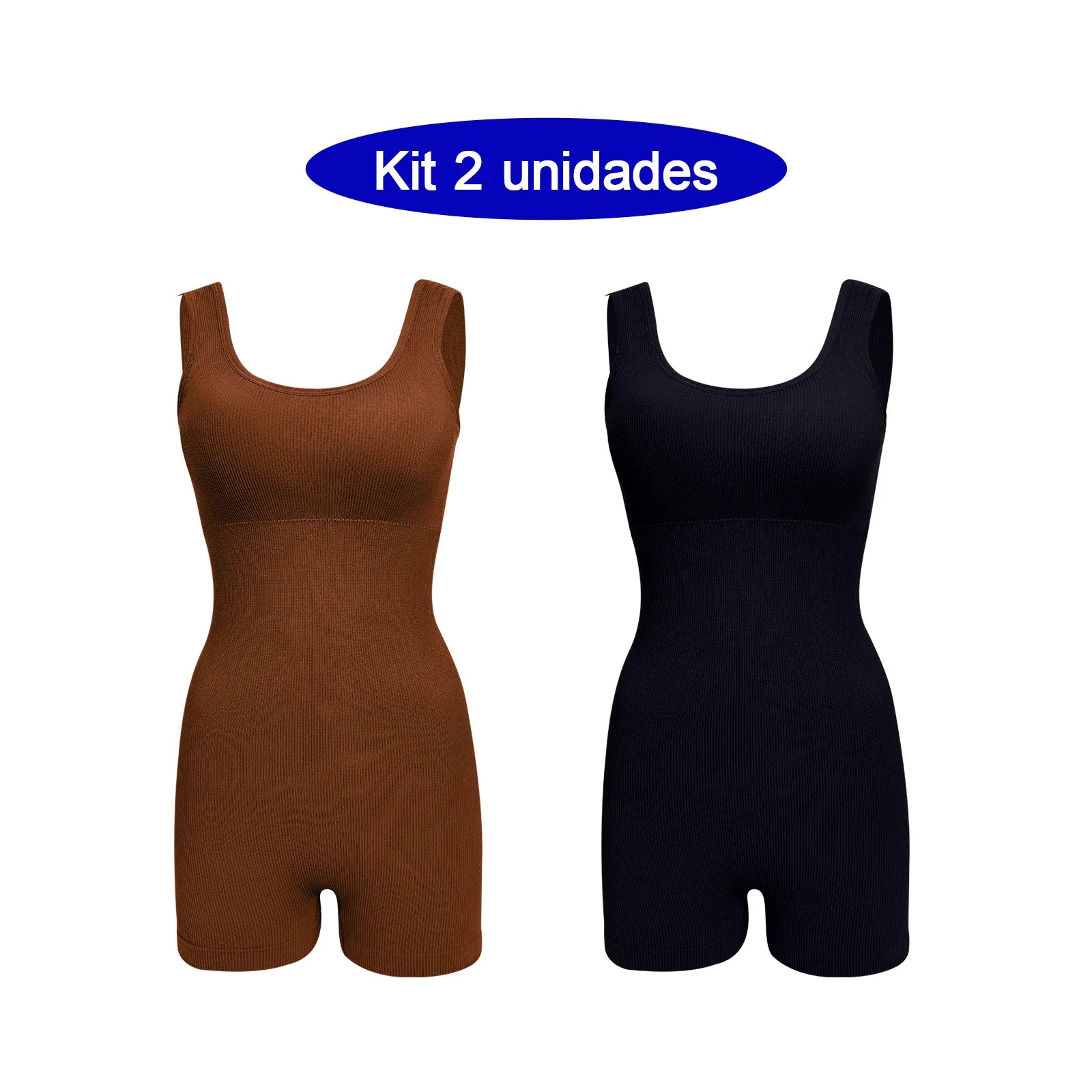 Macacão Feminino Fitness Curto para Yoga Costas Abertas Cintura Ajustada Sem Mangas