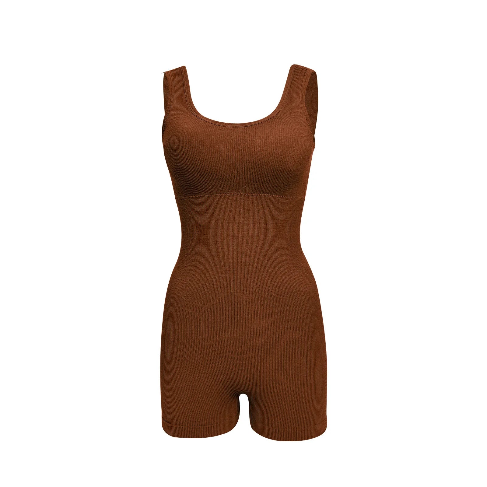 Macacão Feminino Fitness Curto para Yoga Costas Abertas Cintura Ajustada Sem Mangas