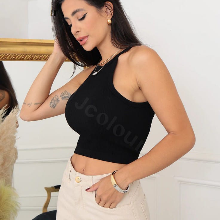 Kit de 3 Peças Sexy com Amarração, Ajuste ao Pescoço (sem ombros)