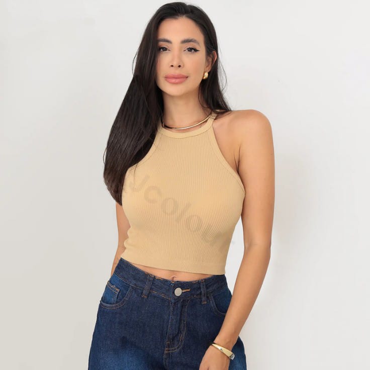 Kit de 3 Peças Sexy com Amarração, Ajuste ao Pescoço (sem ombros)