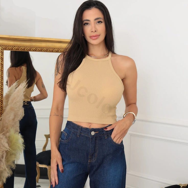 Kit de 3 Peças Sexy com Amarração, Ajuste ao Pescoço (sem ombros)